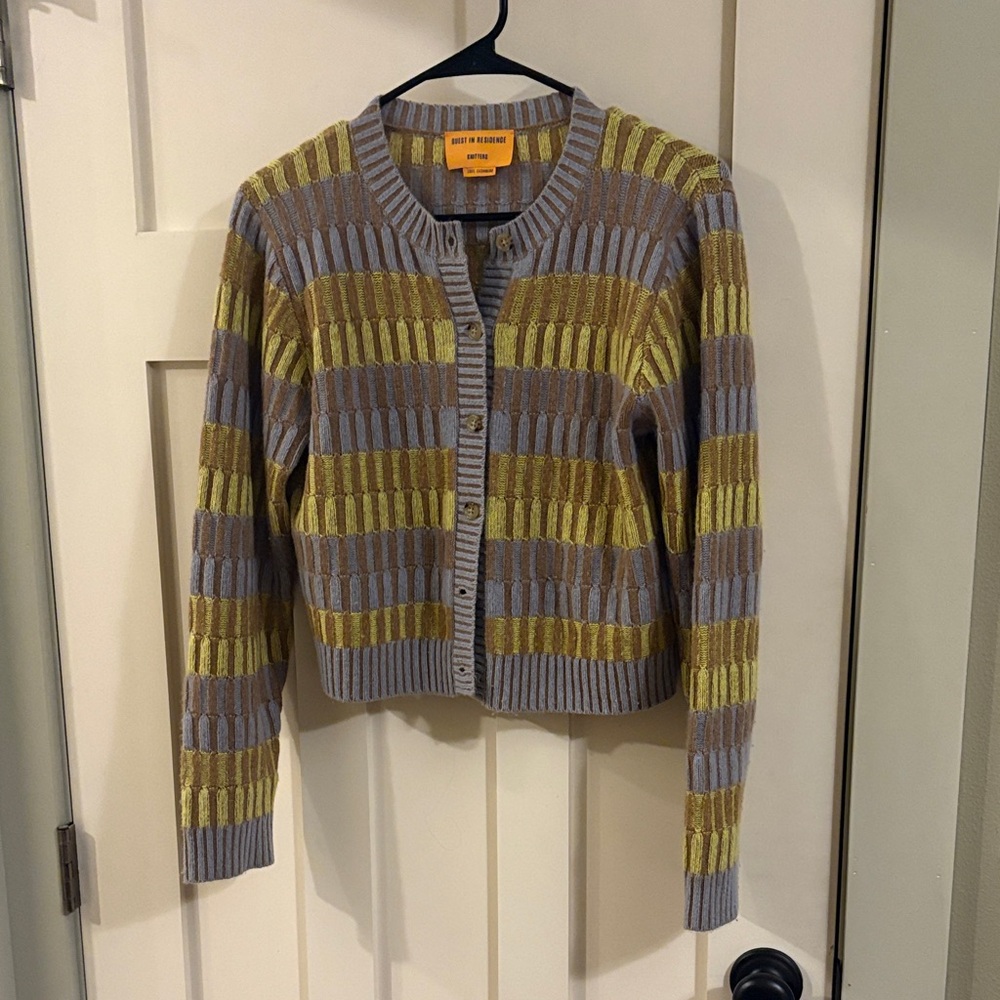 Guest in Residence Striped Cardigan